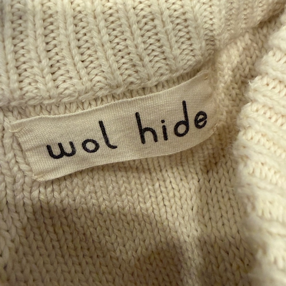 Wol Hide Diamond Stitch Textured Organic Cotton Sweater Size S/M — image 4 of 6